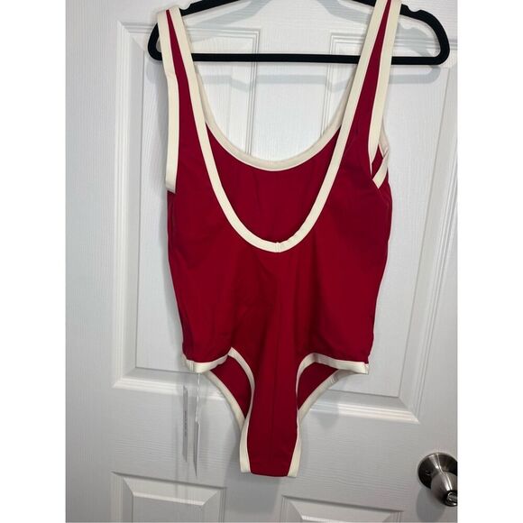 Reformation Joy one piece swimsuit in lipstick fior XL - Picture 4 of 5